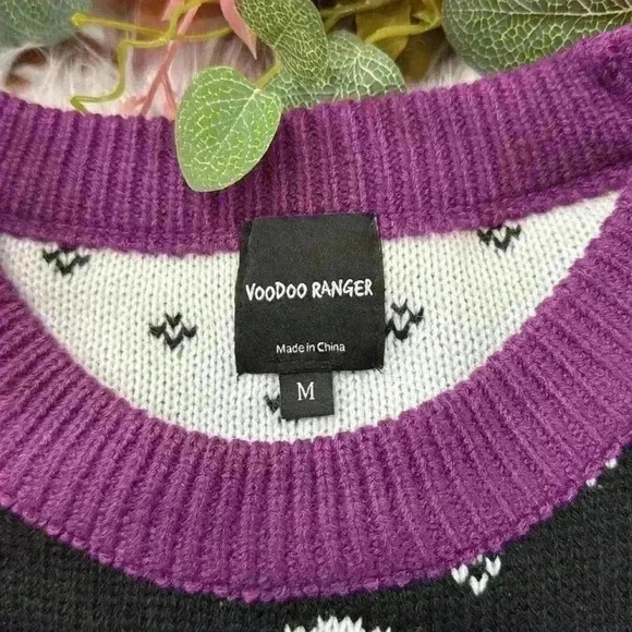 New Belgium Voodoo Ranger Purple and Yellow Holiday Beer Sweater, M - Picture 7 of 12